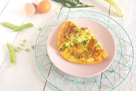 frittata con piselli e ipollotto